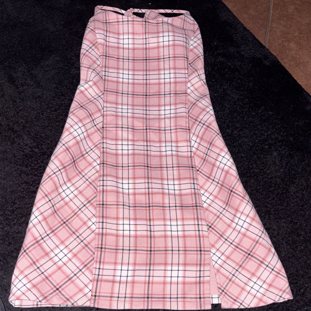 Forever 21 Pink Plaid Midi Dress